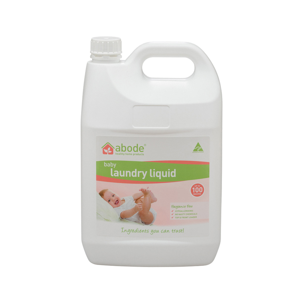 Abode Laundry Liquid (Front & Top Loader) Baby (Fragrance Free) 4L